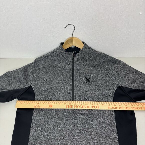SPYDER 1/2 Half Zip Midweight Warm Gray Black Pullover Sweater Mens Size Large - Picture 12 of 13
